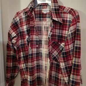Highlander by Bud Berma Red Plaid Flannel.SZ L Long Sleeve.Vtg.Good Christmas